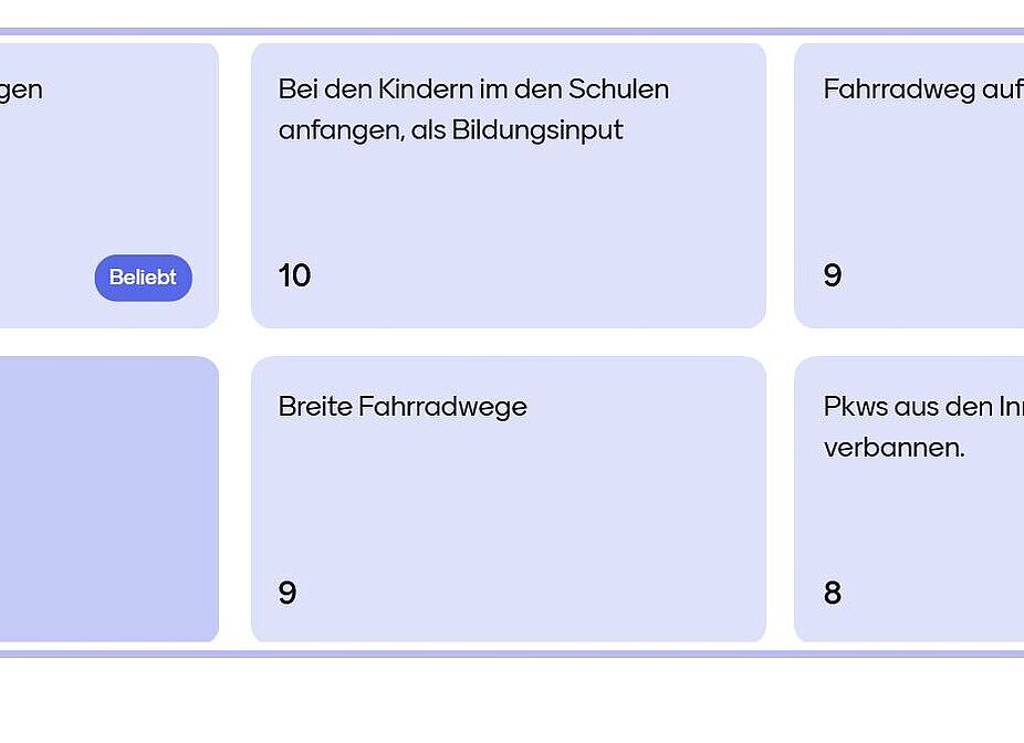 Abstimmungsergebnis über Projektideen